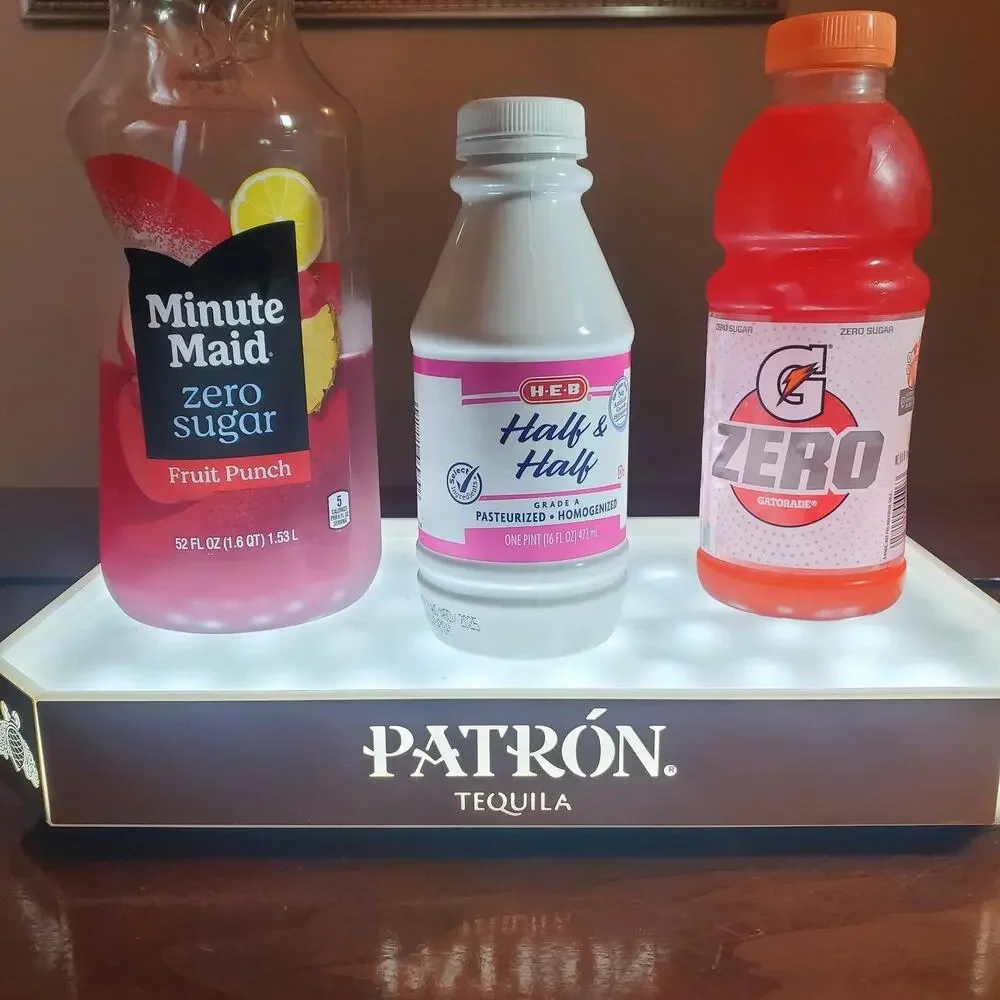 Patron LED Light Up Tray Gold Trim Bar Serving VIP Bottle Service Board